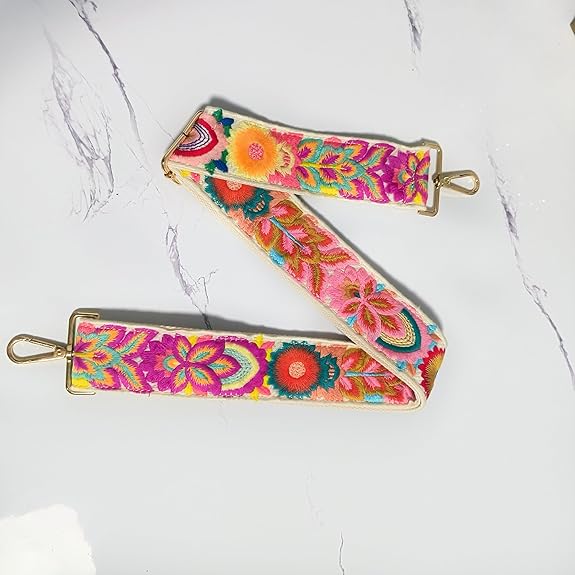 Eiyye Shoulder Bag with Colorful Adjustable Strap Minimalist Woven Hobo Bag with Interchangeable Boho Ethnic Strap for Daily and Travel Use