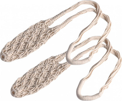 Eiyye 2-Pieces Macrame Bottle Holder Cotton Woven Wine Carrier Fits 3.5" Diameter Bottles Drink Tote Bag for Water, Wine, Cans