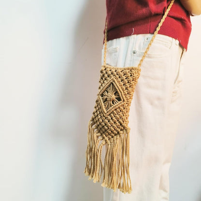 Eiyye Boho Purse Crochet Women's Crossbody Handbags Handmade Purse with Tassel, Lightweight Shoulder Bag Mini Bag