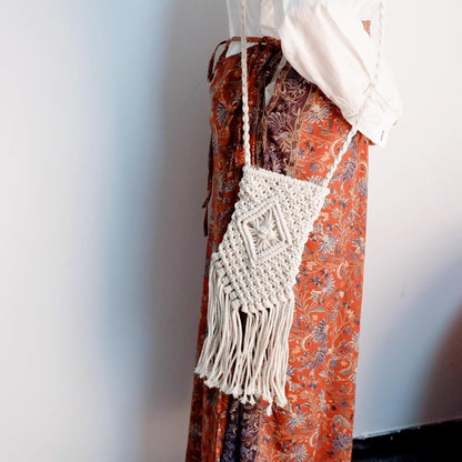 Eiyye Boho Purse Crochet Women's Crossbody Handbags Handmade Purse with Tassel, Lightweight Shoulder Bag Mini Bag