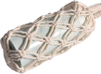 Eiyye 2-Pieces Macrame Bottle Holder Cotton Woven Wine Carrier Fits 3.5" Diameter Bottles Drink Tote Bag for Water, Wine, Cans