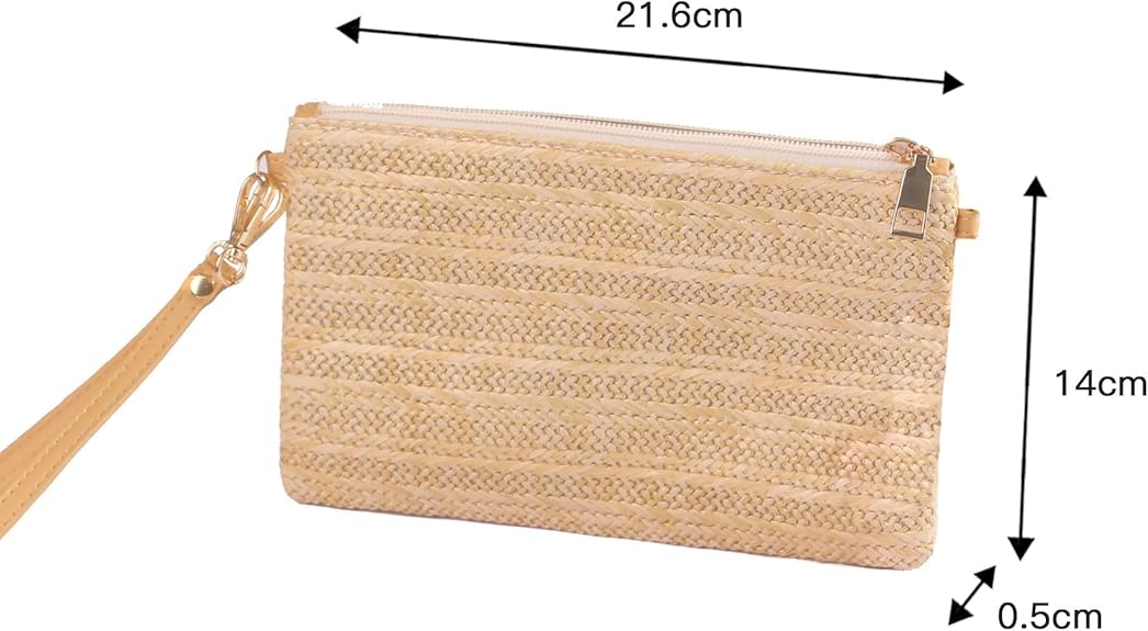 Eiyye Straw Clutch Purse Womens Handbag Boho Summer Beach Purse Wristlet Wallets