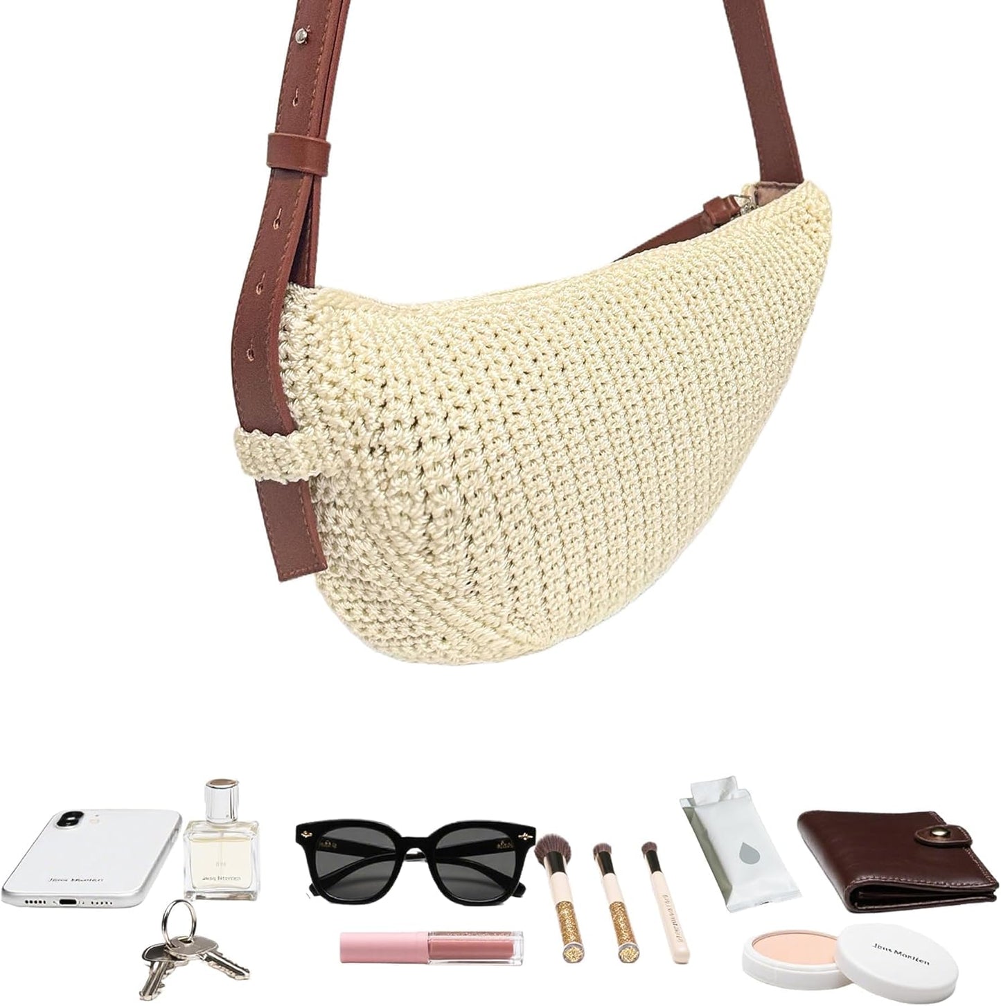 Eiyye Crossbody Bag for Women Hobo Shoulder Purse Boho Woven with Adjustable Strap Casual Summer Travel Beach Bag