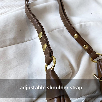 Eiyye Waxed Leather Crescent Crossbody – Vintage Small Hobo Purse with Adjustable Strap