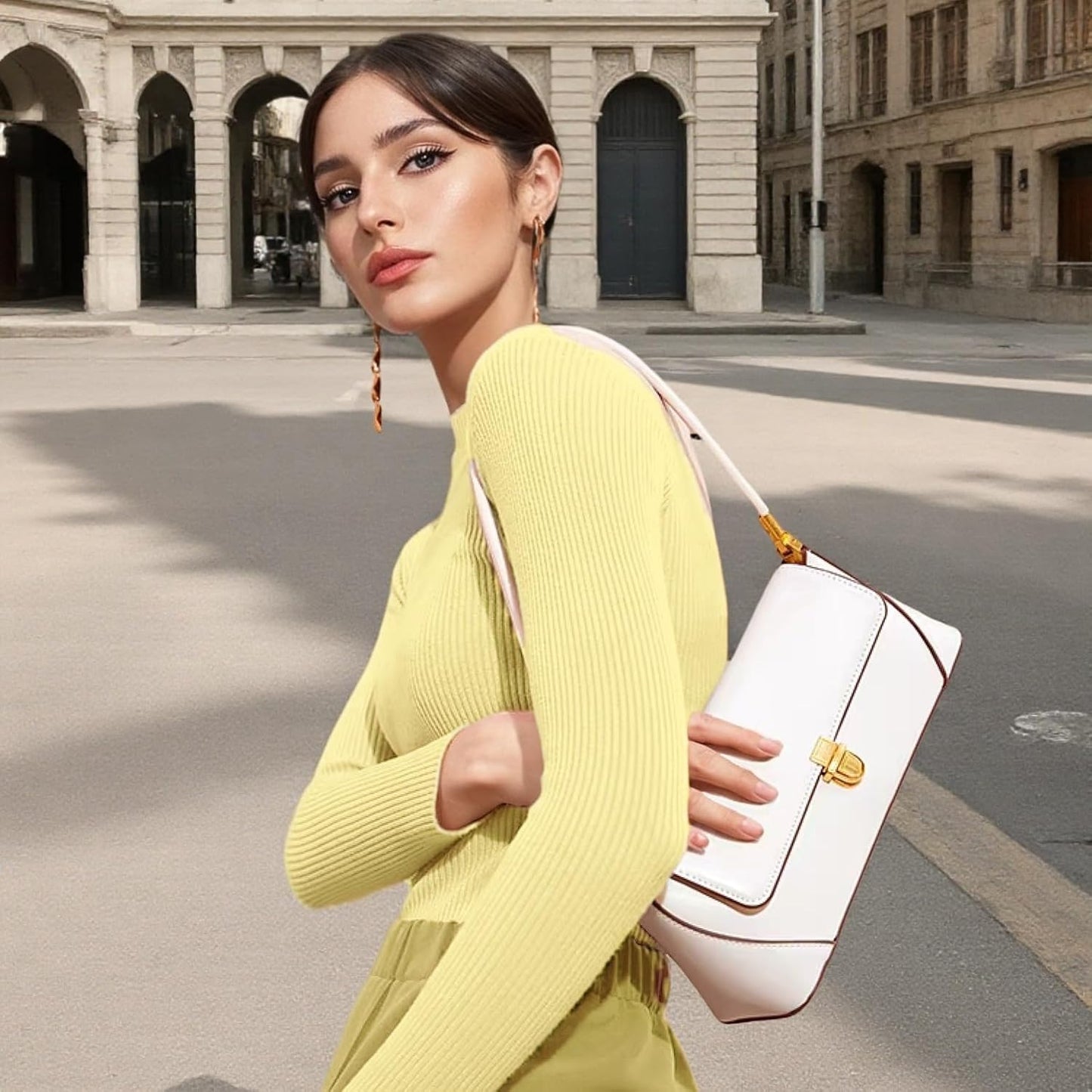 Eiyye Shoulder Bags Black Purse Women’s Small Purses Vintage Leather Handbag Small Hobo Tote Clutch Purse