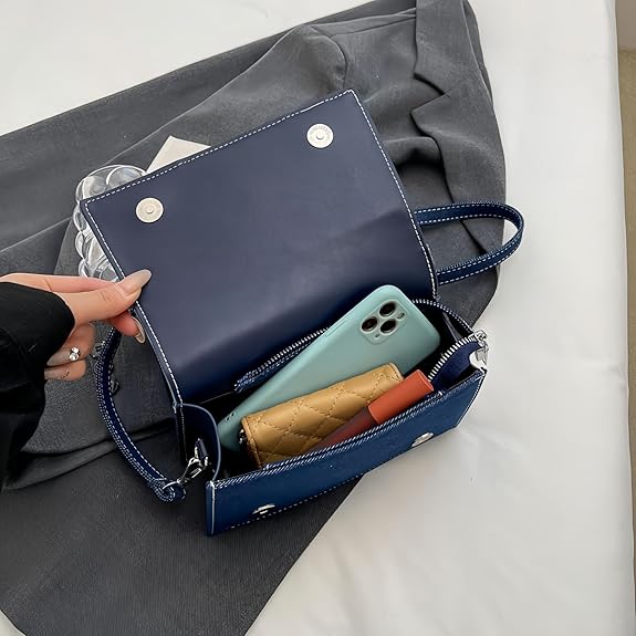 Eiyye Denim Purse for Women Patchwork Shoulder Bag Jean Purse Denim Crossbody Bags with Adjustable Strap