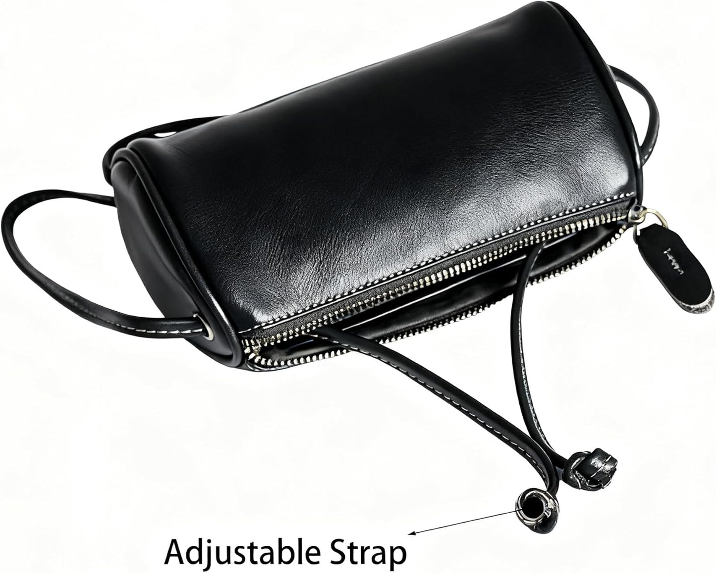 Eiyye Genuine Leather Crossbody Bag for Women Small Barrel Purse Hobo Bags Vintage Top-Grain Shoulder Bag