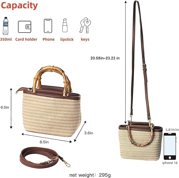 Adjustable crossbody strap detail on vegan-leather trim