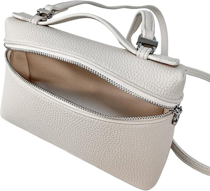 Eiyye Mini Crossbody Bag for Women Genuine Leather Small Shoulder Bag with Top Handle Cream Purse Convertible Design for Daily Travel and Evening Outfits