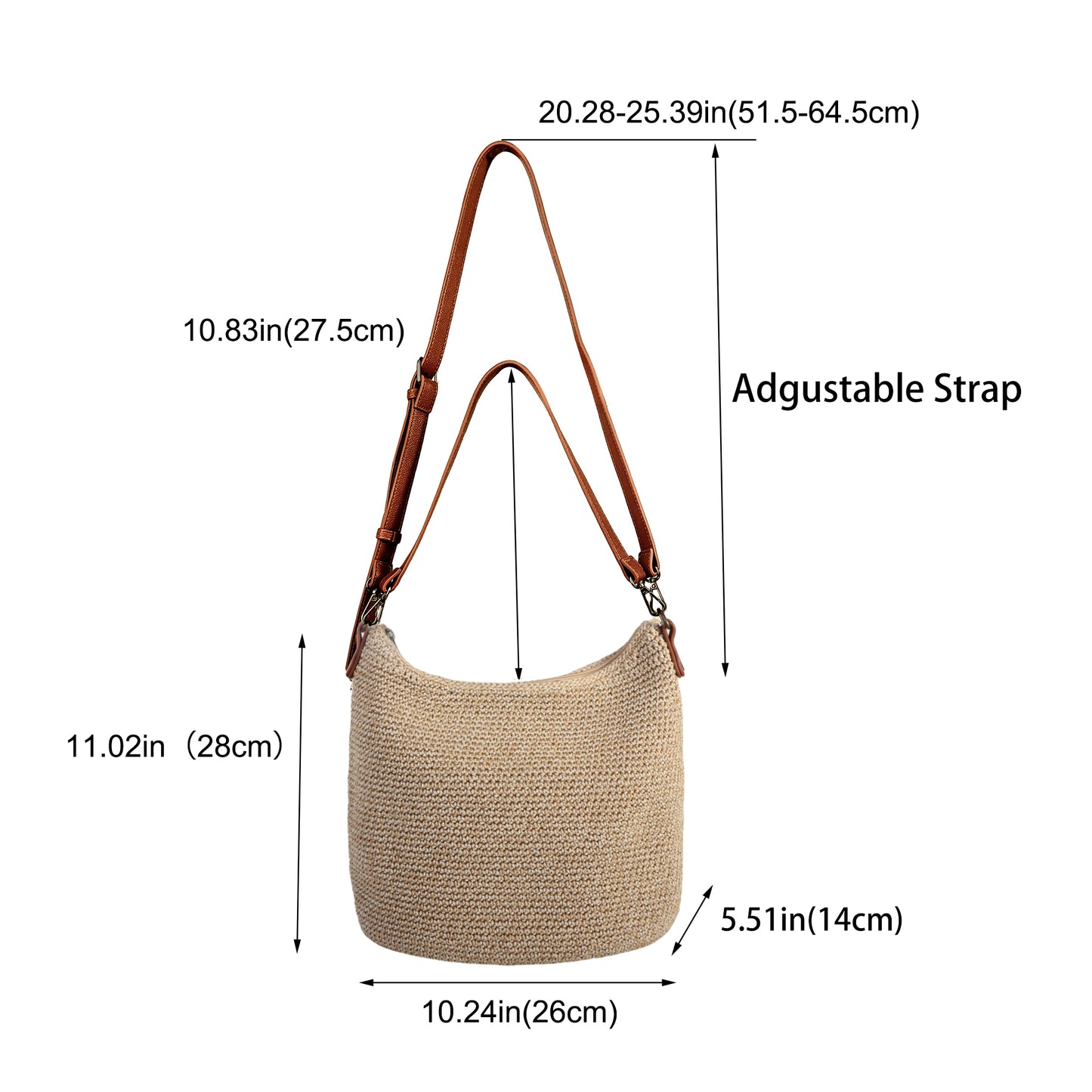 Eiyye Hobo Shoulder Bag Crochet Crossbody Bags for Women Handmade Large Boho Purse for Summer Beach Travel & Everyday Use
