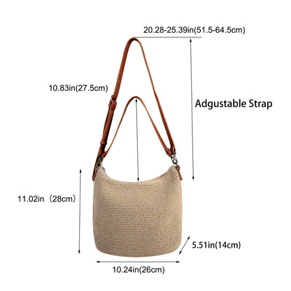 Eiyye Hobo Shoulder Bag Crochet Crossbody Bags for Women Handmade Large Boho Purse for Summer Beach Travel & Everyday Use