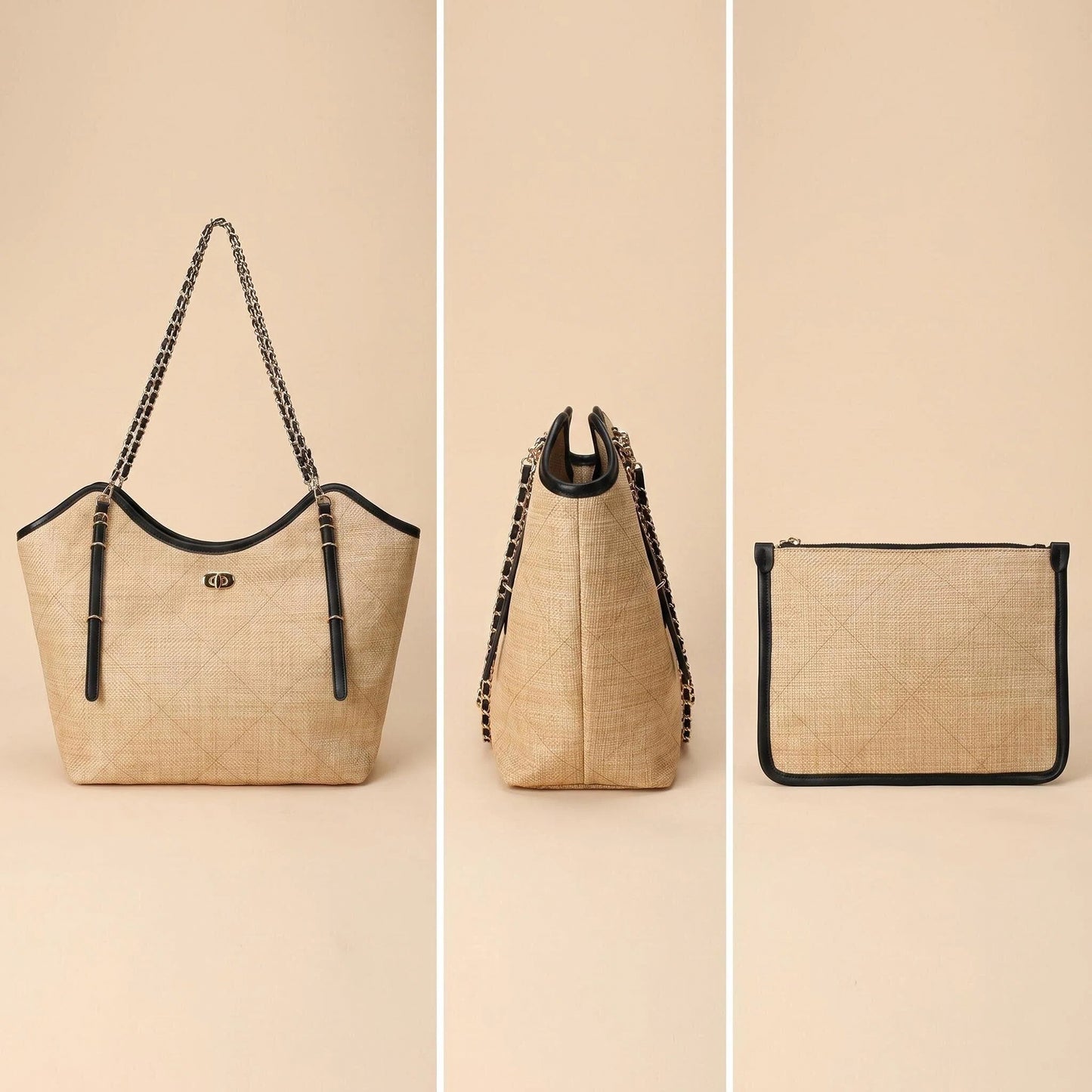 Eiyye Straw Tote Bag for Women – Large Woven Shoulder Bag with Inner Pouch