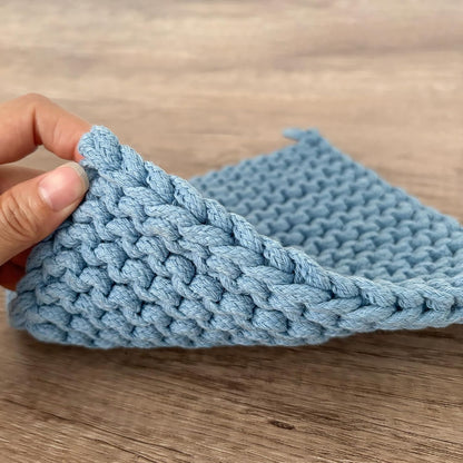 Eiyye Thick Crocheted Pot Holders, Handmade Hot Pads Crocheted Trivets for Kitchen hot Dishes(2-Pack), 8"x8" (White and Taupe)