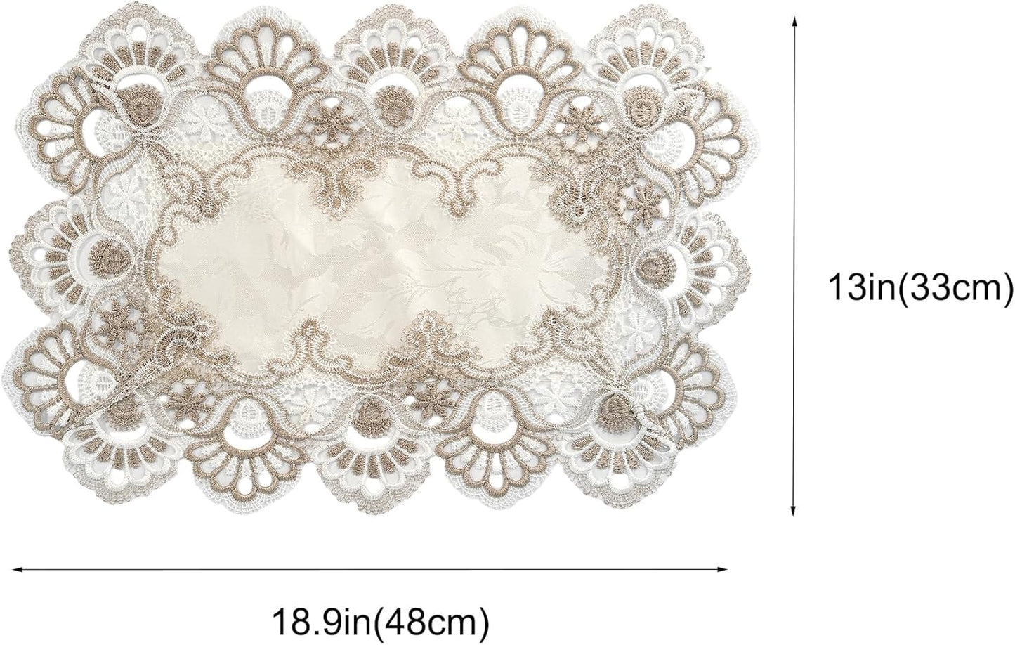 Eiyye Lace Placemats Handmade Rectangle Doilies Table Runner Coffee Table Decor Vintage Embroidery for Cottagecore & Home Décor
