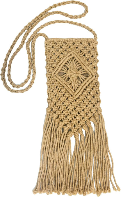 Eiyye Boho Purse Crochet Women's Crossbody Handbags Handmade Purse with Tassel, Lightweight Shoulder Bag Mini Bag