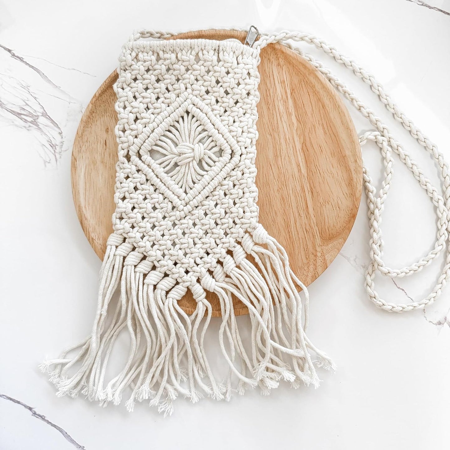 Eiyye Boho Purse Crochet Women's Crossbody Handbags Handmade Purse with Tassel, Lightweight Shoulder Bag Mini Bag