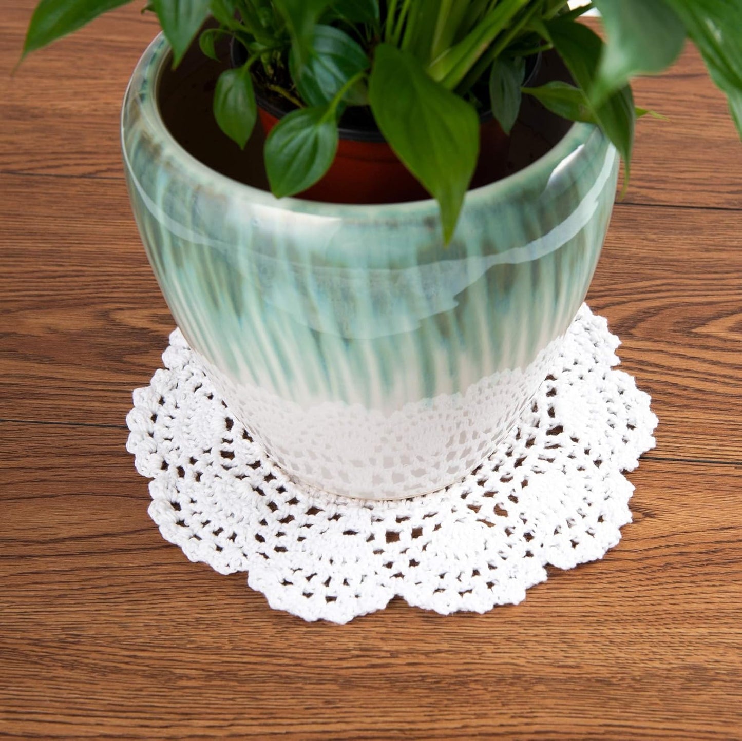 Eiyye Handmade Crochet Cotton Placemats Set of 4 Lace Doilies for Dining Table Boho Table Decor for Home Wedding & Party