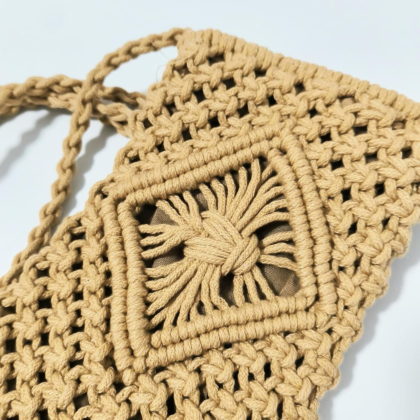 Eiyye Boho Purse Crochet Women's Crossbody Handbags Handmade Purse with Tassel, Lightweight Shoulder Bag Mini Bag