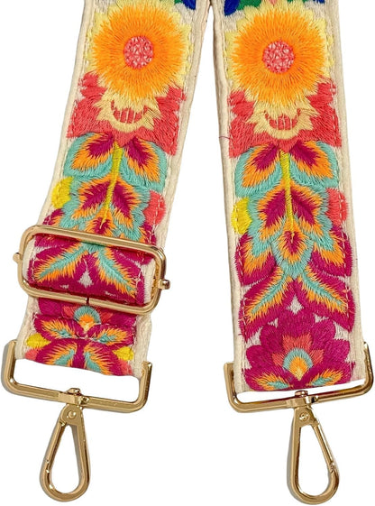 Eiyye Flower Crochet Purse Strap 1.97" Wide Adjustable Knit Bag Strap Replacement for Bag Guitar