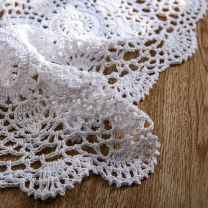 Eiyye 1-Pieces Crochet Placemats Table Doilies Square Handmade Cotton Lace Thread Cloth 14x14 Inch (White)