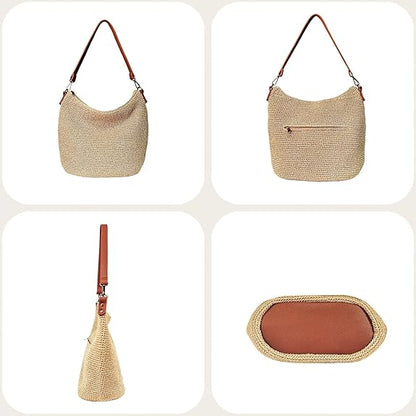 Eiyye Hobo Shoulder Bag Crochet Crossbody Bags for Women Handmade Large Boho Purse for Summer Beach Travel & Everyday Use