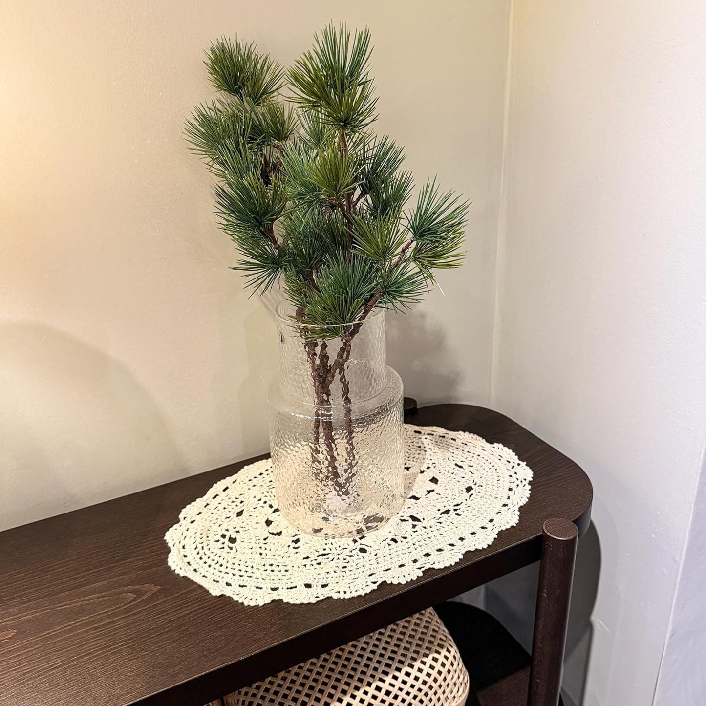 Eiyye Handmade Crochet Lace Placemats Set of 2 Vintage Oval Cotton Doilies Boho Farmhouse Table Mats for Dining Table Decor