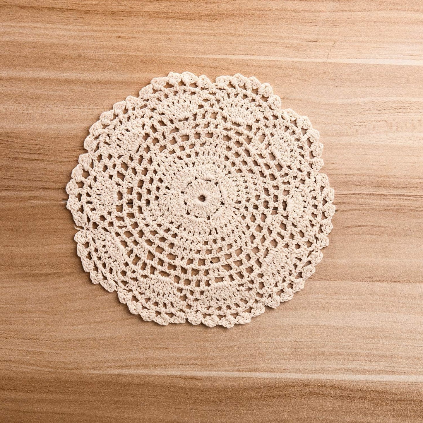 Eiyye Handmade Crochet Cotton Placemats Set of 4 Lace Doilies for Dining Table Boho Table Decor for Home Wedding & Party