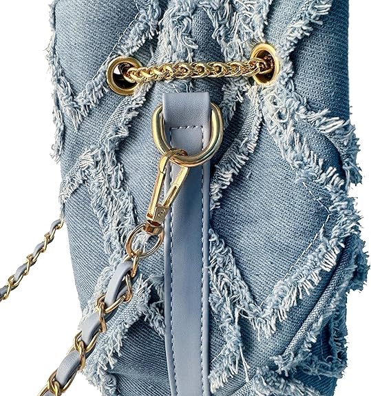 Eiyye Vintage Denim Shoulder Bag for Women Small Jean Purse with Chain Strap Retro Crossbody Bag for Casual, Travel & Fall Outfits