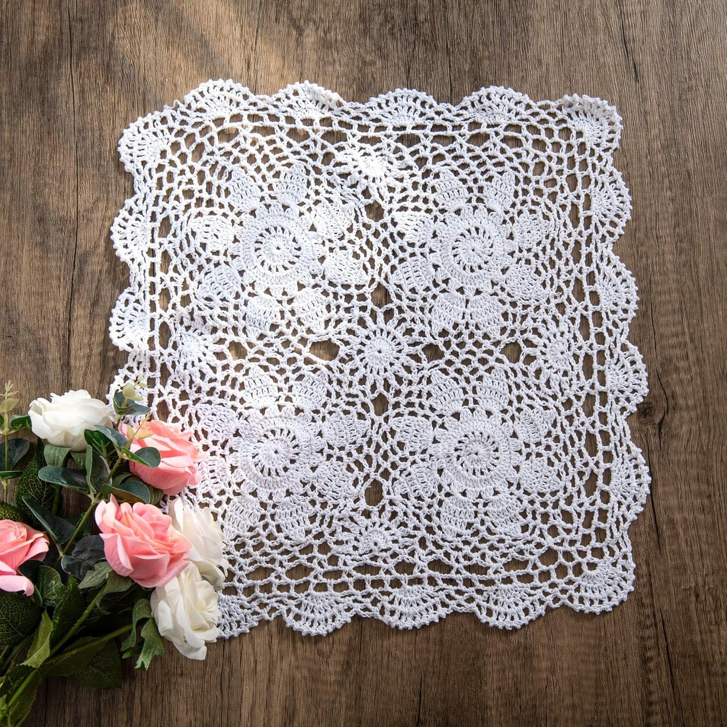square crochet table doily