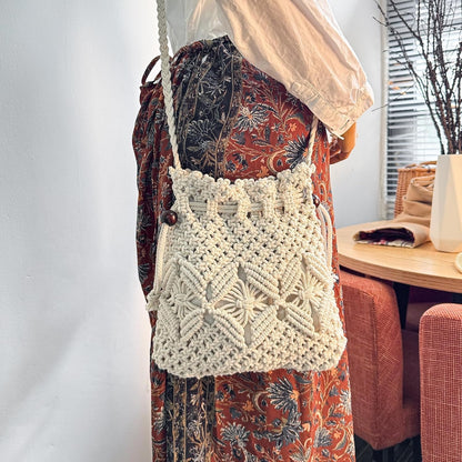 Eiyye Boho Crossbody Summer Beach Bag - Handwoven String Boho Crochet Purse