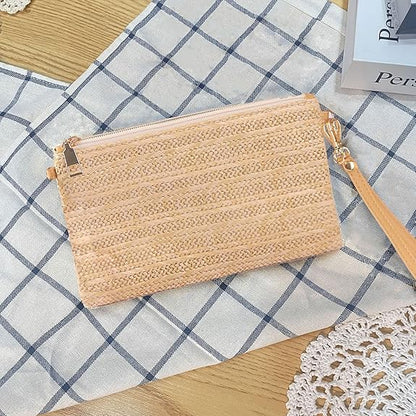 Eiyye Straw Clutch Purse Womens Handbag Boho Summer Beach Purse Wristlet Wallets