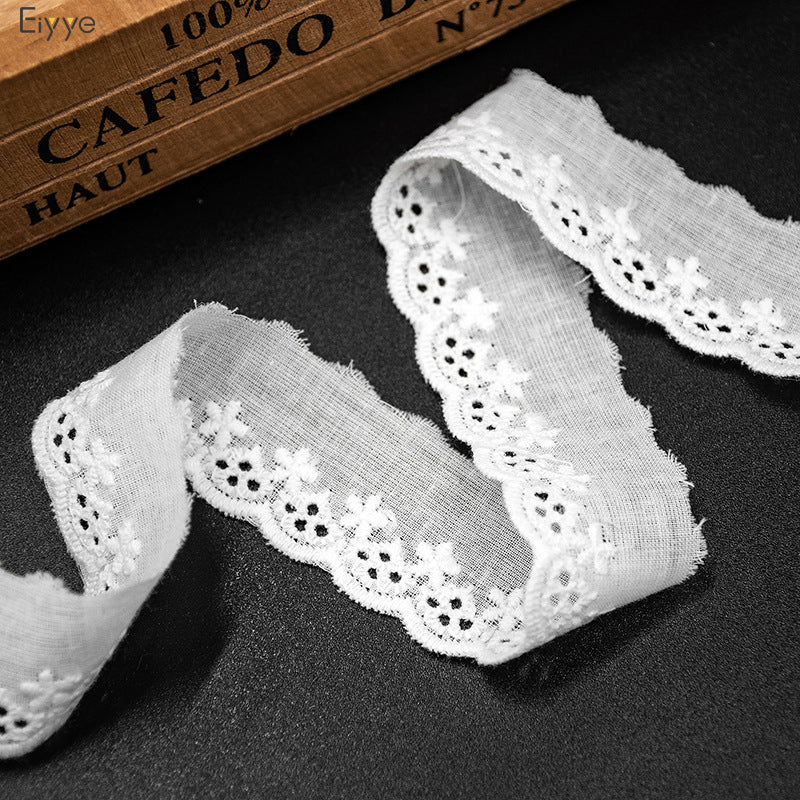Eiyye Mini Star Cut-Out Embroidered Lace Trim for Decoration – 2.7cm Wide 50Yard