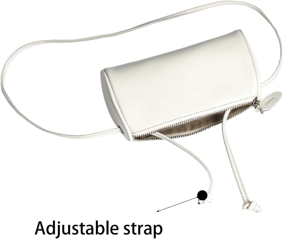 White Leather Crossbody Bag featuring a versatile adjustable strap