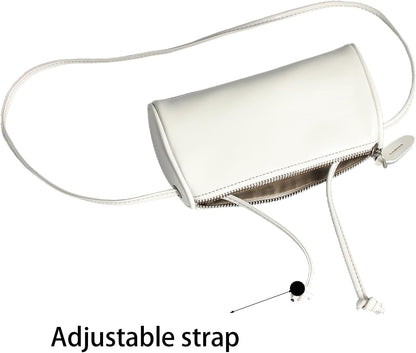 White Leather Crossbody Bag featuring a versatile adjustable strap