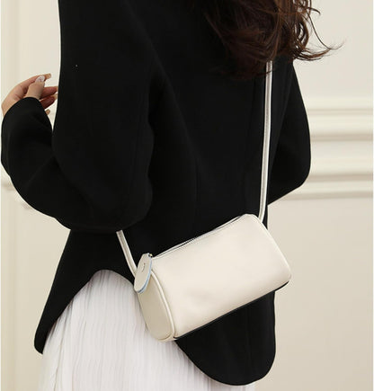 White Leather Crossbody Bag styled for a crossbody look with a graceful silhouette and versatile everyday appeal