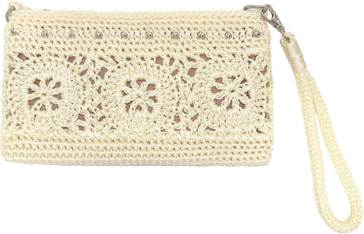 Crochet Wristlet Wallet with a handmade design and compact style for everyday essentials
