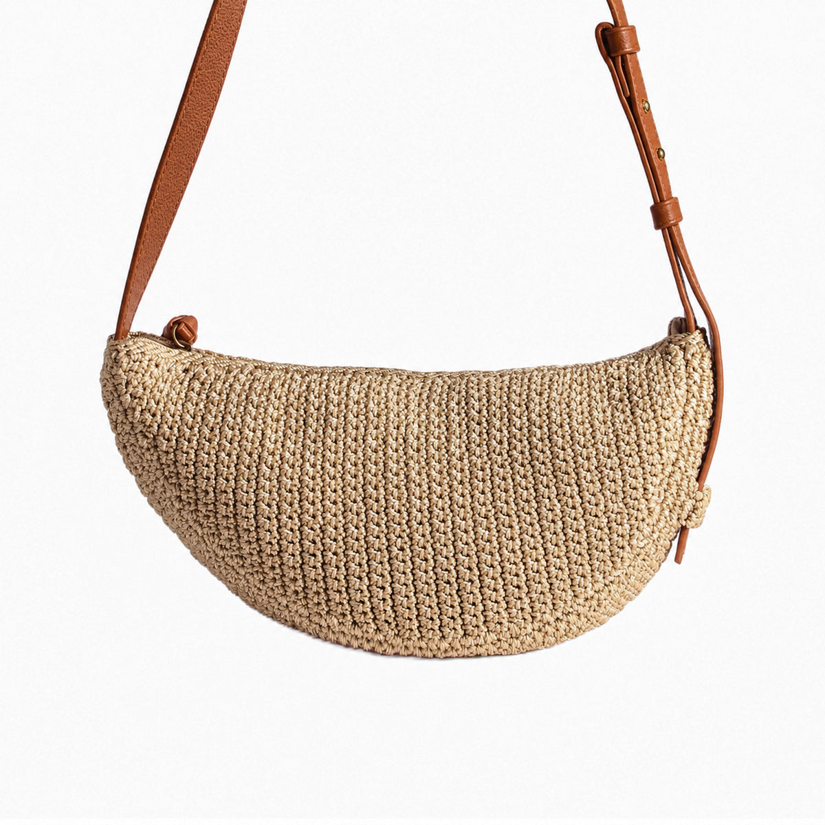 Crossbody Bag featuring a detailed crochet pattern with a soft handcrafted texture