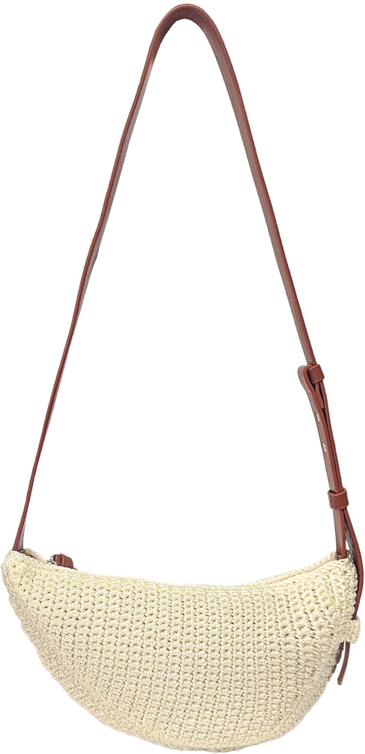 Eiyye Light Yellow Crossbody Bag complete product view with a minimalist woven design