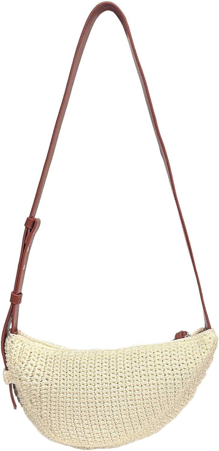 Eiyye Light Yellow Crossbody Bag complete product view with a minimalist woven design