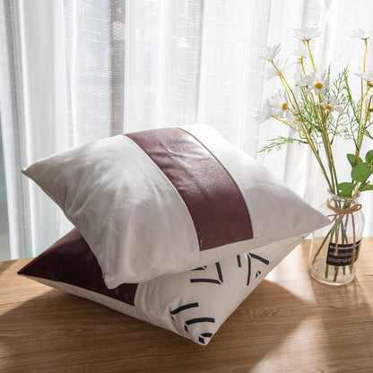 White Houndstooth Pillow Covers Adding Minimalist Style to Balcony Seating Area