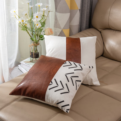 Eiyye White Houndstooth Pillow Covers Used as Decorative Sofa Cushions in Modern Living Room