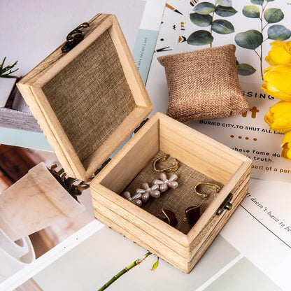 Rustic Tung Wood Keepsake Box styled with small decorative pieces inside