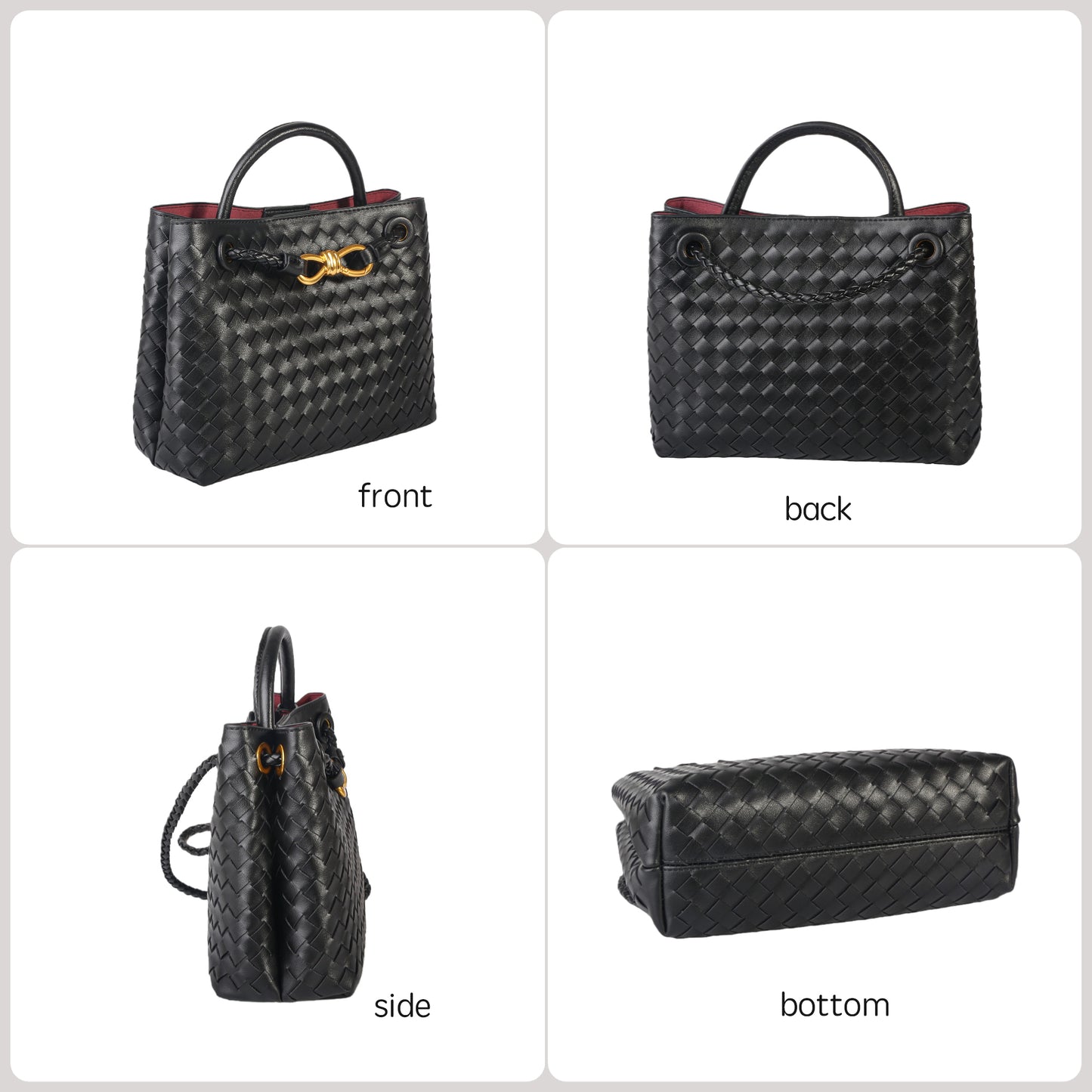 Eiyye Woven Tote Bag for Women – PU Leather Shoulder Crossbody Purse