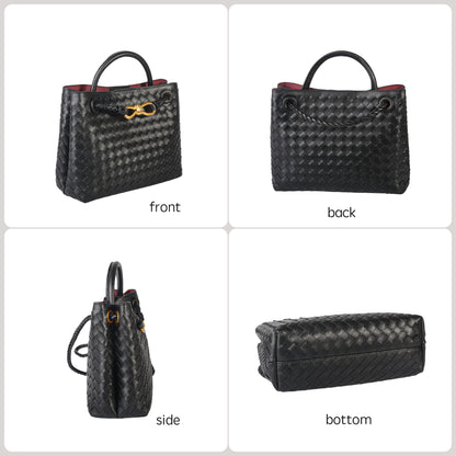 Eiyye Woven Tote Bag for Women – PU Leather Shoulder Crossbody Purse