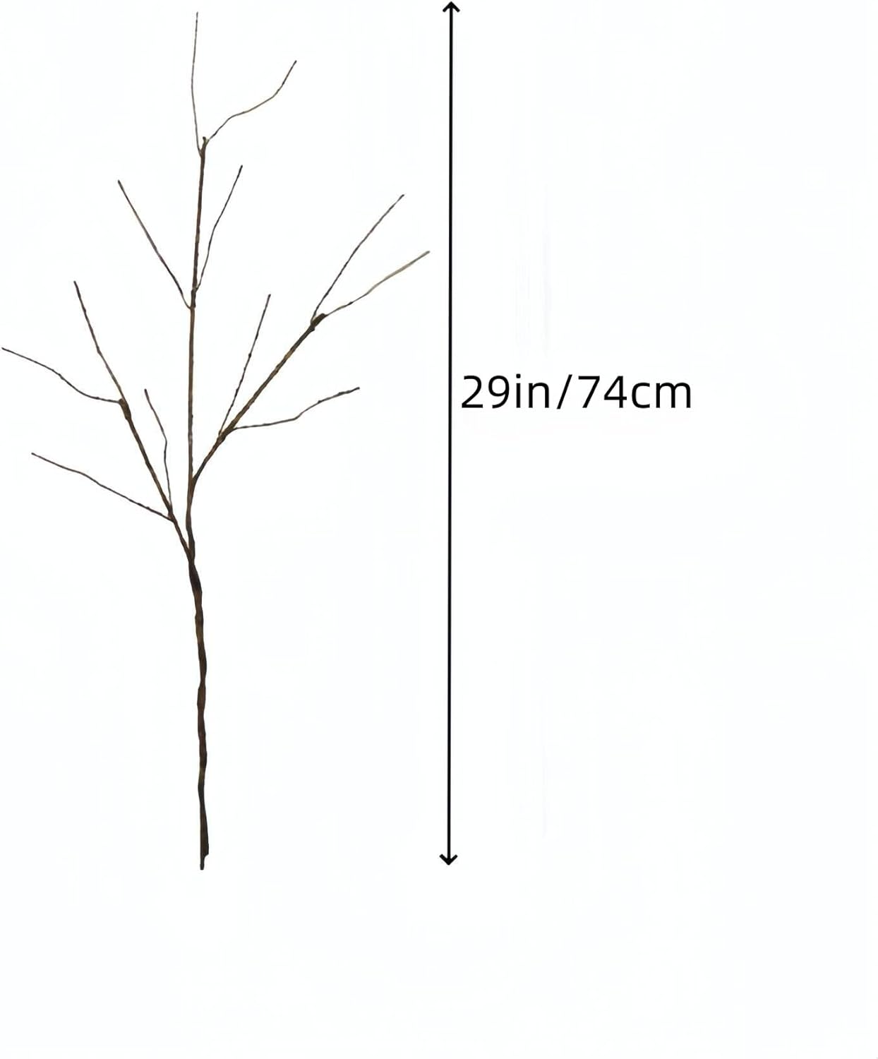 Single faux curly willow branch with natural brown green finish and flexible wire core