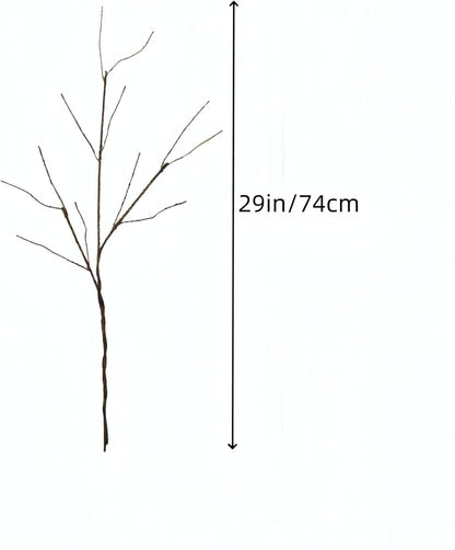 Single faux curly willow branch with natural brown green finish and flexible wire core