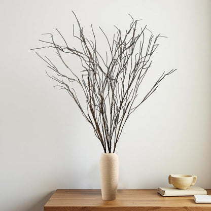 36.22 inch faux curly willow stems used as entryway console decor in a neutral living room
